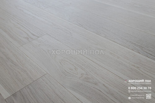 Инженерная доска COSWICK Дуб Белоснежный (Snow white) Дизайнерские решения (Designer Solution collection) Масло шелковое ультраматовое 1 Коммон 1154-3824-10