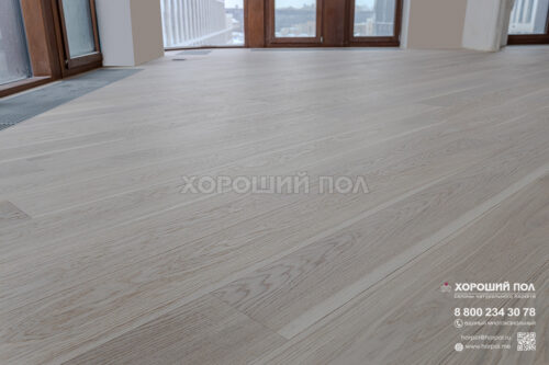 Инженерная доска COSWICK Дуб Белоснежный (Snow white) Дизайнерские решения (Designer Solution collection) Масло шелковое ультраматовое 1 Натур 1172-3824-10