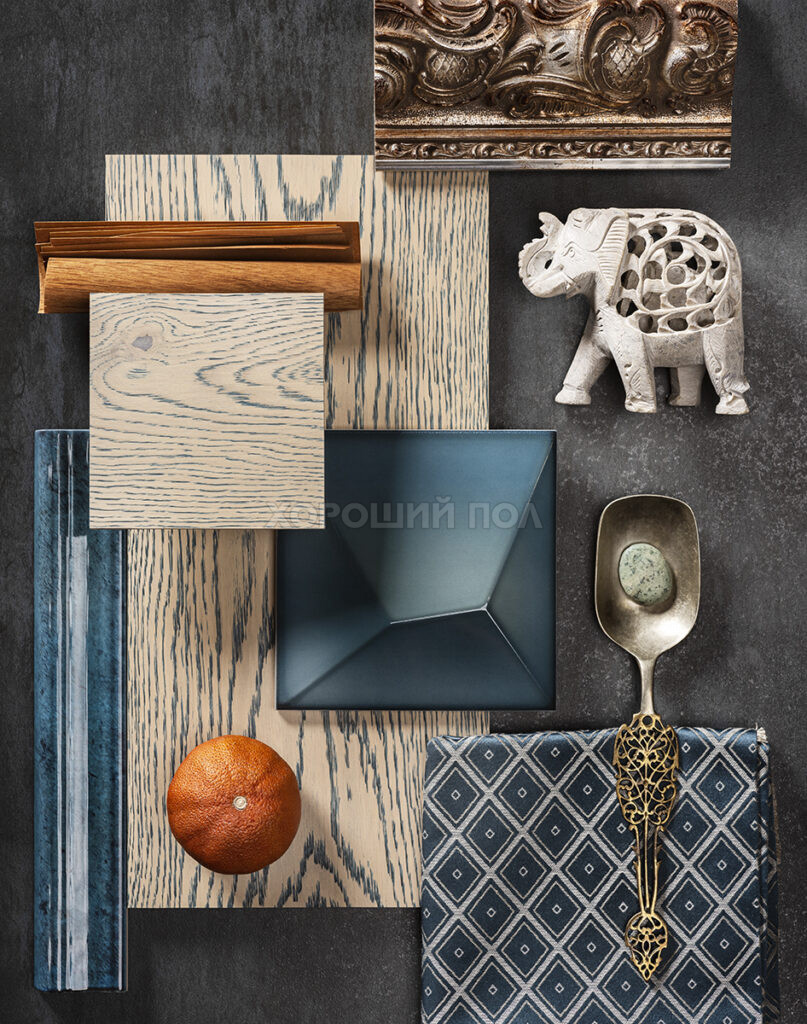 Модульный паркет COSWICK Дуб Индиго (Indigo) Дизайнерские решения (Designer Solution collection) Масло шелковое ультраматовое Селект энд Бэттер Монсоро 1158-1856-10