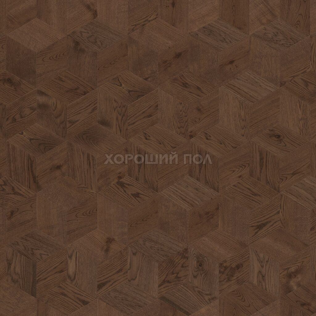 Мозаичный паркет COSWICK Дуб Каменный Ручей (Stoney Creek) Таинственный лес (Dark Wood collection) Масло шелковое ультраматовое Селект энд Бэттер Шереметьевский ромб 1193-1825-10