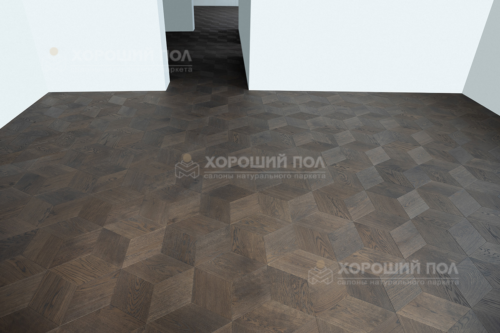 Мозаичный паркет COSWICK Дуб Корица (Cinnamon) Таинственный лес (Dark Wood collection) Масло шелковое ультраматовое Селект энд Бэттер Шереметьевский ромб 1193-1865-10