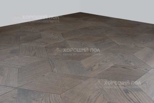 Мозаичный паркет COSWICK Дуб Корица (Cinnamon) Таинственный лес (Dark Wood collection) Масло шелковое ультраматовое Селект энд Бэттер Шереметьевский ромб 1193-1865-10