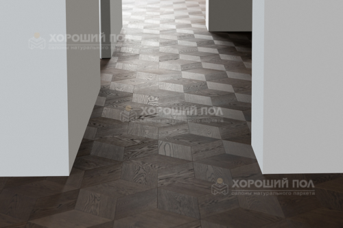 Мозаичный паркет COSWICK Дуб Корица (Cinnamon) Таинственный лес (Dark Wood collection) Масло шелковое ультраматовое Селект энд Бэттер Шереметьевский ромб 1197-1865-10