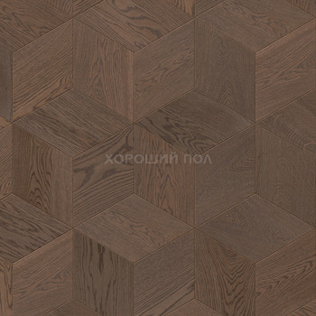 Мозаичный паркет COSWICK Дуб Пекан (Pecan) Таинственный лес (Dark Wood collection) Масло шелковое ультраматовое Селект энд Бэттер Шереметьевский ромб 1197-1872-10