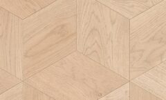 Мозаичный паркет COSWICK Дуб Ванильный рустикальный (Vanilla Rustic) Белые ночи (White Breathe collection) Масло шелковое ультраматовое 1 Коммон Шереметьевский ромб 1197-3808-20