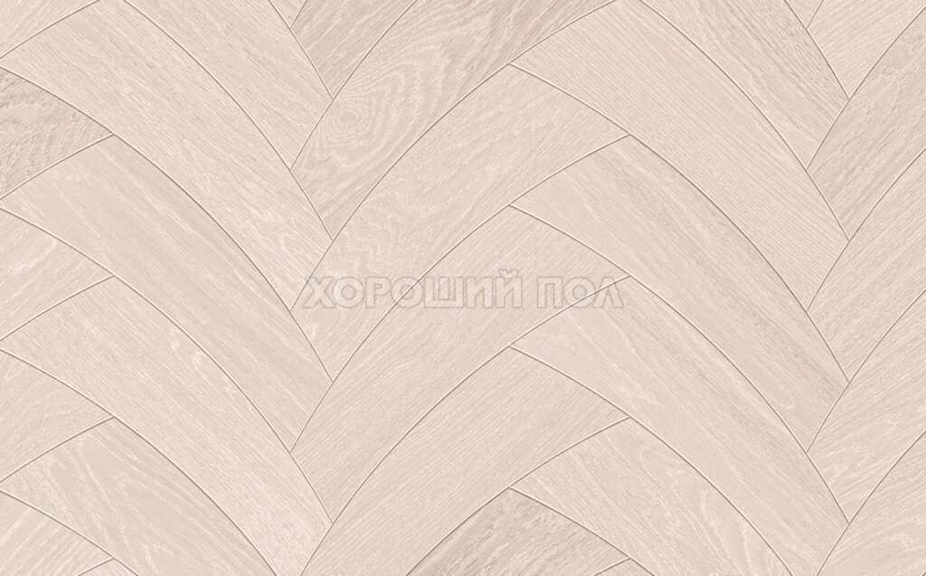 Мозаичный паркет COSWICK Криволинейная елка Дуб Альпийский (Alpine) Белые ночи (White Breathe collection) Масло шелковое ультраматовое Селект энд Бэттер Эльсинор 1110-1878-10