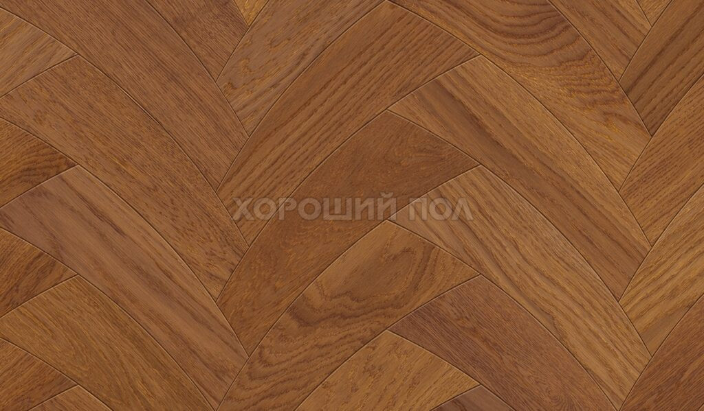 Мозаичный паркет COSWICK Криволинейная елка Дуб Орех (Chestnut) Таинственный лес (Dark Wood collection) Масло шелковое ультраматовое Селект энд Бэттер Эльсинор 1110-1204-10