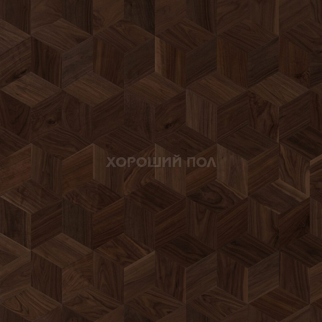 Мозаичный паркет COSWICK Орех Американский Классический (Classic) Американский орех (American Walnut collection) Масло шелковое 1 Натур Шереметьевский ромб 1393-3261-30