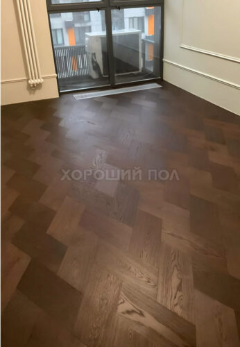Паркет елка COSWICK Французская елка (60°) Дуб Орех рустикальный (Chestnut Rustic) Таинственный лес (Dark Wood collection) Масло шелковое Таверн Итальянская елка 1192-4204-20