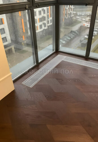 Паркет елка COSWICK Французская елка (60°) Дуб Орех рустикальный (Chestnut Rustic) Таинственный лес (Dark Wood collection) Масло шелковое Таверн Итальянская елка 1192-4204-20