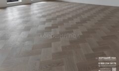 Паркет елка COSWICK Французская елка (60°) Дуб Пастель рустикальная (Pastel Rustic) Оттенки серого (Grеy Shadow collection) Масло шелковое 1 Коммон Итальянская елка 1183-3247-20